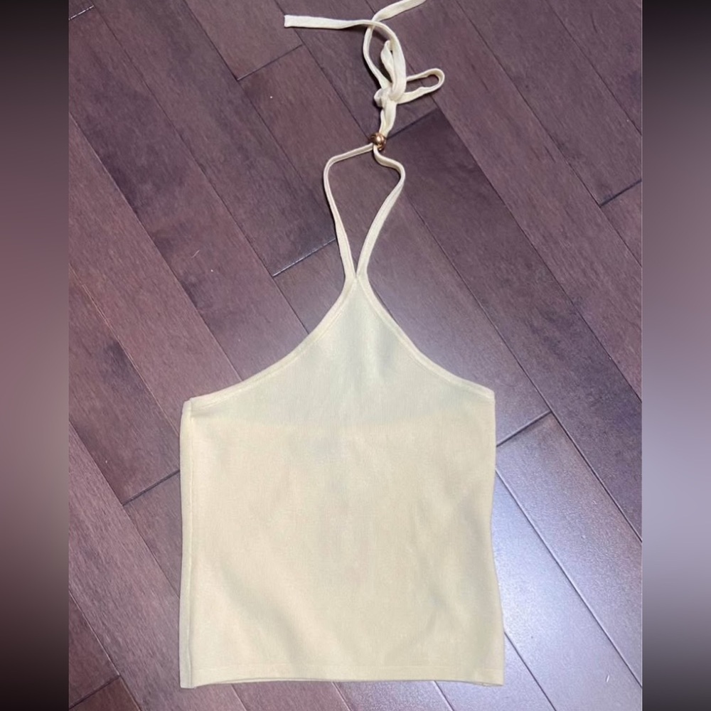 Edikted Yellow Halter Knit Top